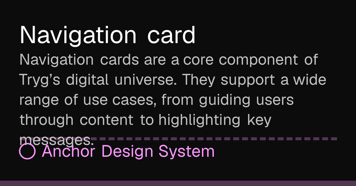 Navigation card | Tryg Anchor