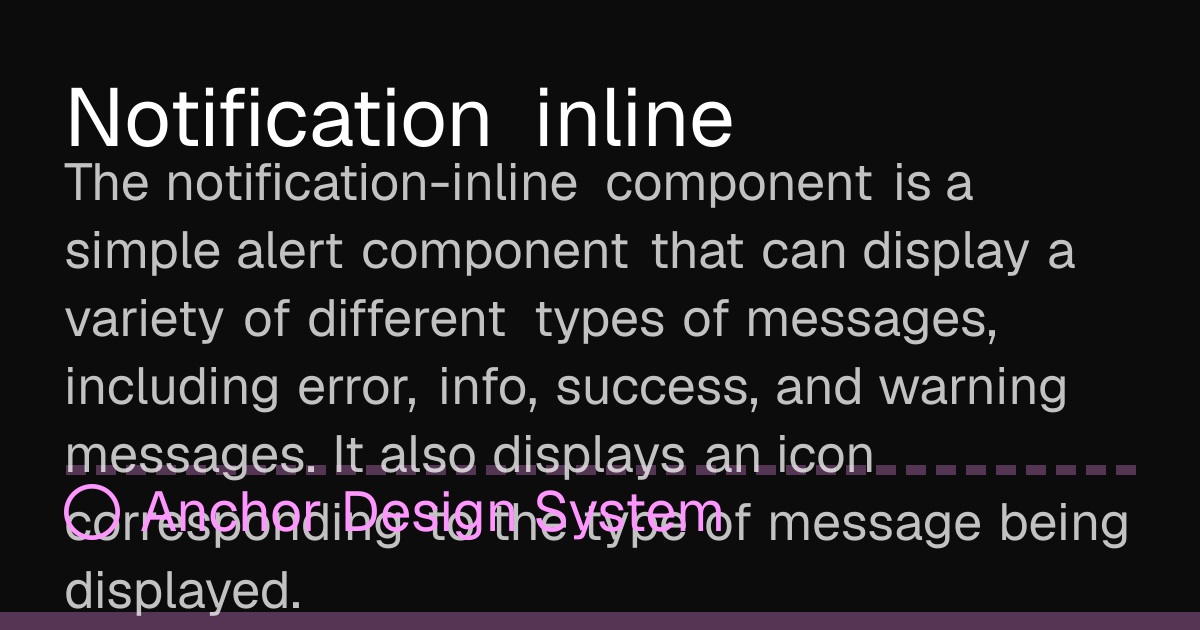 Notification inline | Tryg Anchor